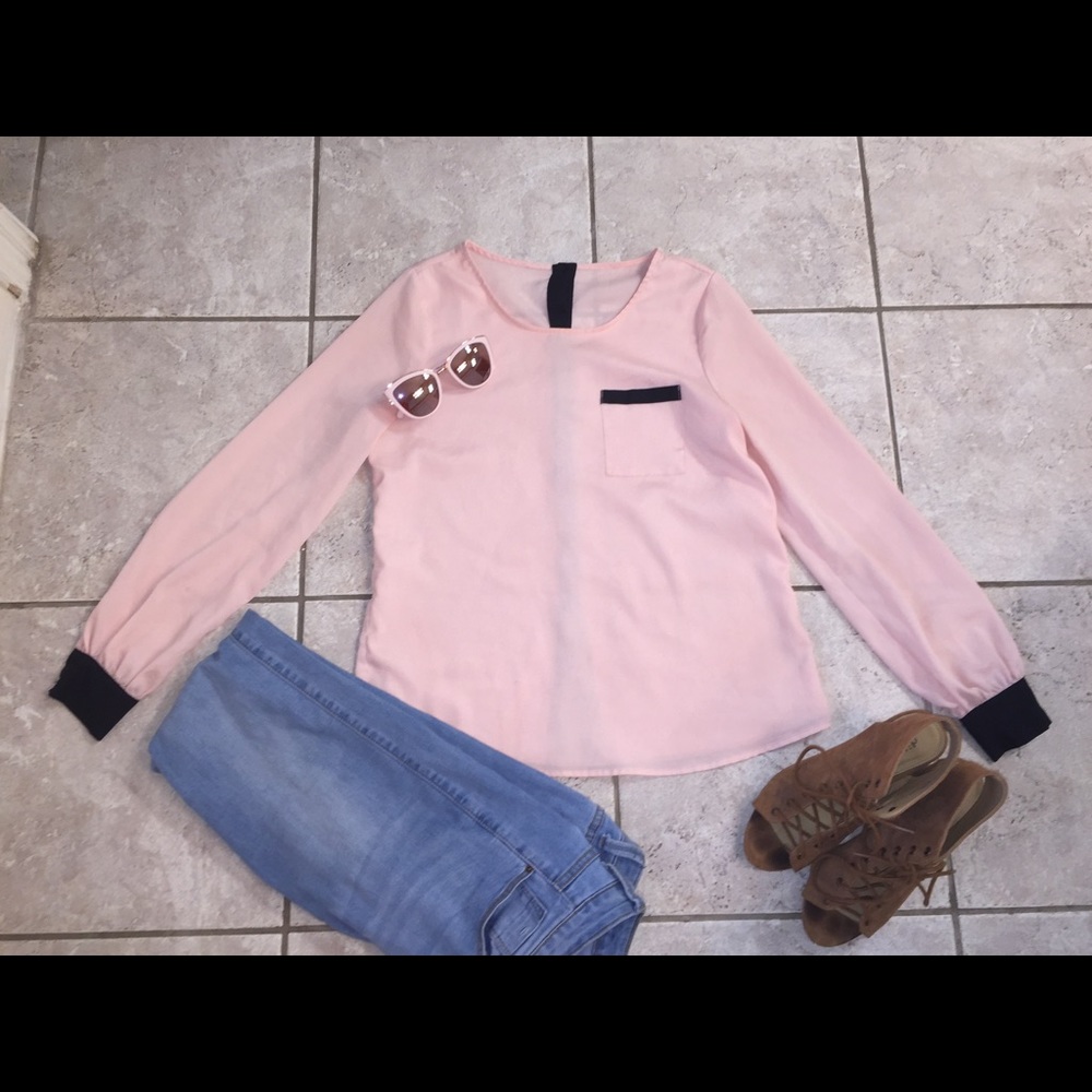 Baby Pink Blouse, button down back